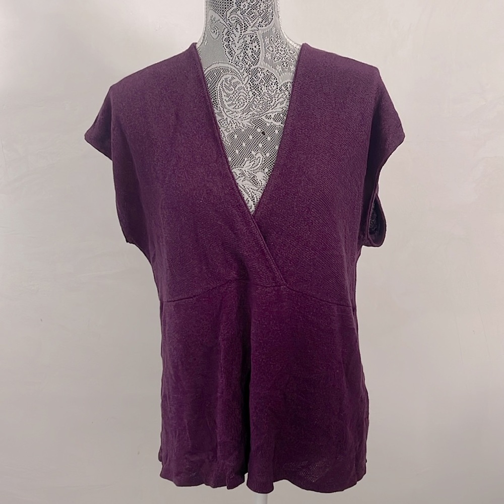 NWOT Eileen Fisher V-neck cotton blend knit Sz L